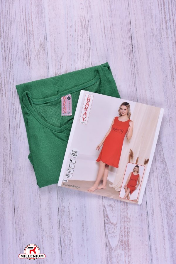 Платье женское домашнее (100% cotton) Baray цв.зеленый Размер в наличии : 52 арт.3005