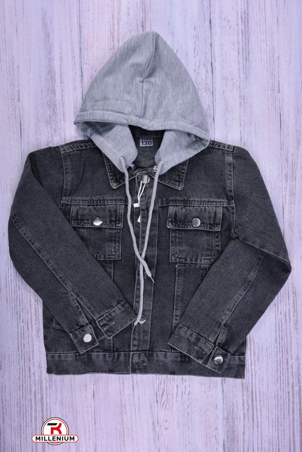 Джинсовый пиджак для мальчика (цв.т.серый) Рост в наличии : 134, 140 арт.ZH0305