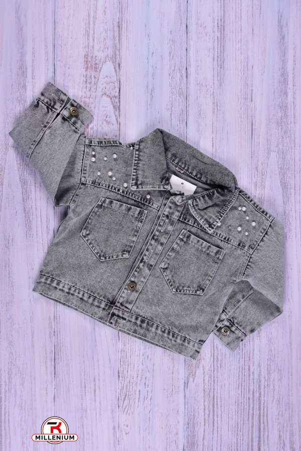 Пиджак джинсовый для девочки (цв.т.серый) Рост в наличии : 92, 98, 104, 110 арт.124