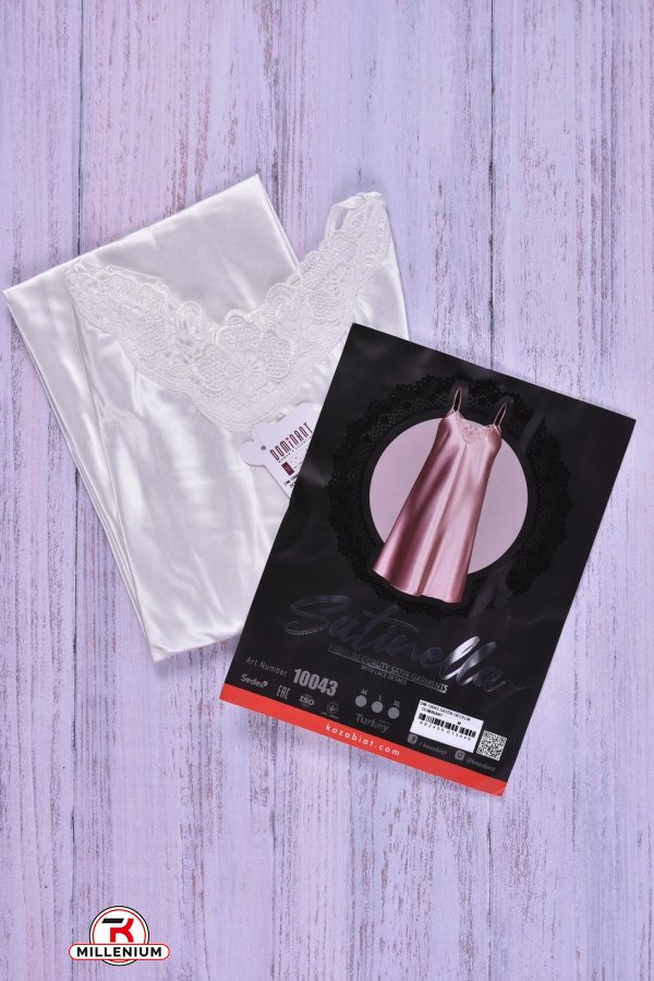 Ночная рубашка (цв.белый) женская атласная Dominant Размеры в наличии : 46, 48, 50 арт.10043