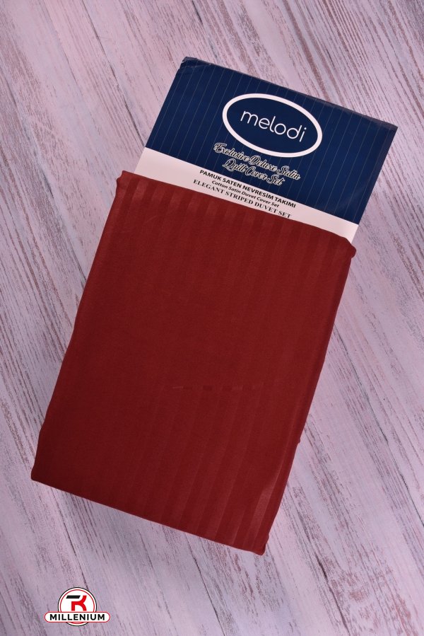 Комплект постельного белья "MELEDY" (цв.бордовый) размер 200/220 см. наволочка 50/70 см арт.MELEDY