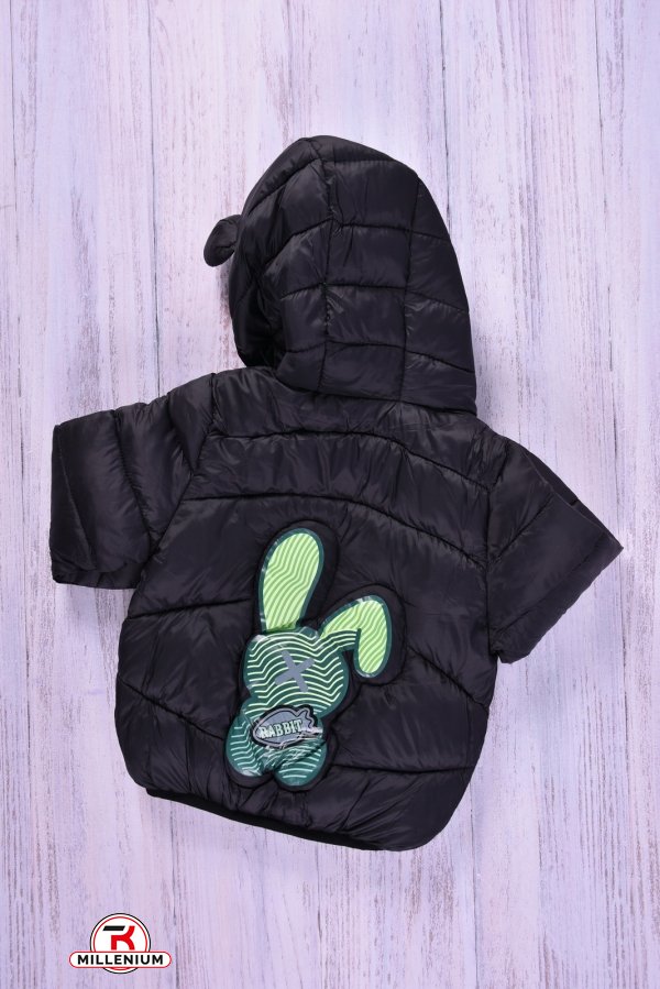 Куртка демисезонная для мальчика (цв.чёрный) с плащевки Рост в наличии : 80, 104 арт.1555