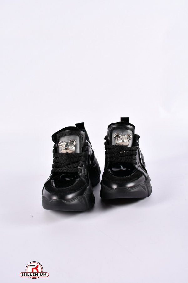 Кросівки жіночі (кол. чорний) з натуральної шкіри "Dino Richi" Розміри в наявності : 37, 38, 39 арт.2701