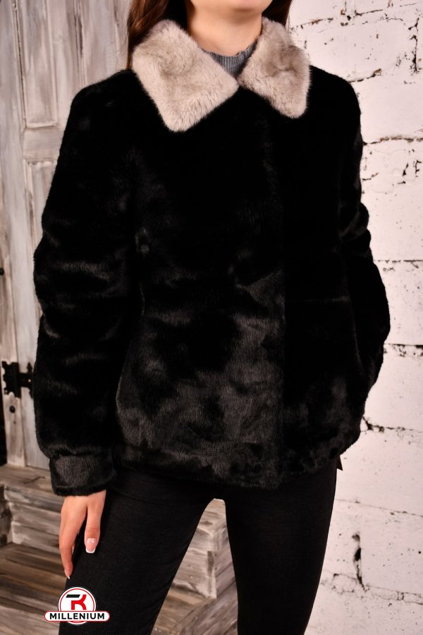 Куртка женская (цв.черный) искусственный мех Размер в наличии : 44 арт.9966-5