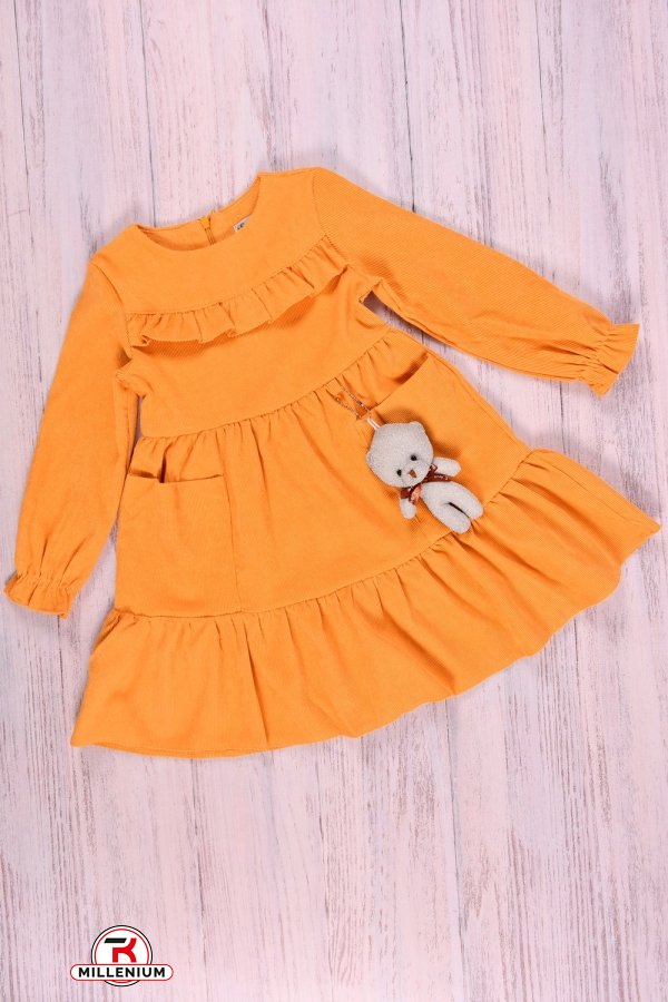Платье для девочки (цв.желтый) ткань микровельвет (с игрушкой) Рост в наличии : 104 арт.505