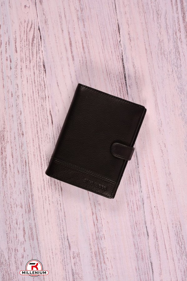 Портмоне мужской кожаный (color.black) размер 14.5/11 см. "ALFA RICCO" арт.AR3801ACC