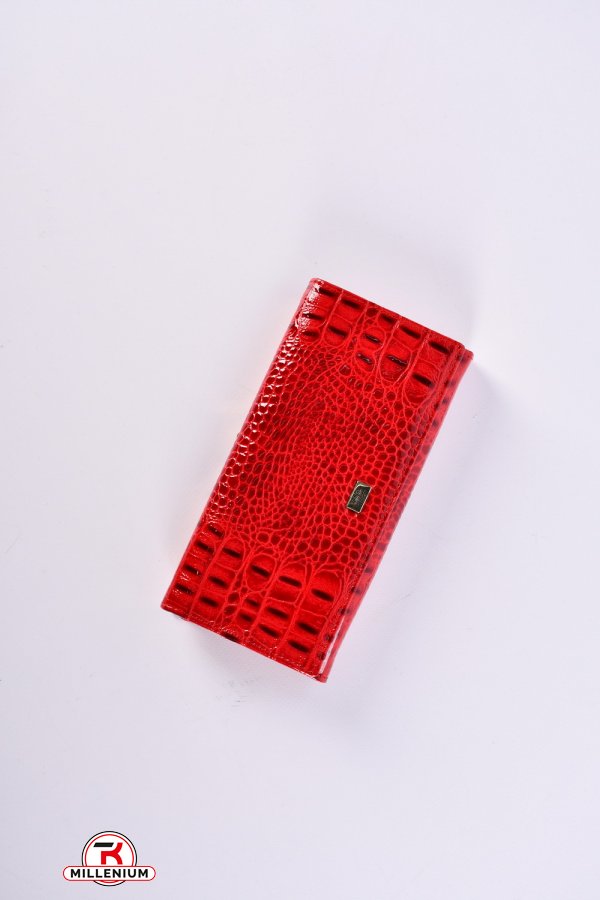 Кошелёк женский кожаный лаковый (color.red) размер 18.5/9 см. "Alfa Ricco" арт.AR3417/WE