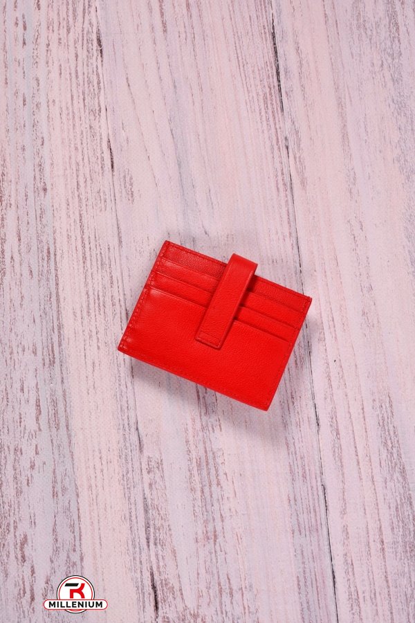 Кредитниця жіноча шкіряна (color.red) розмір 11/8,5см "ALFA RICCO" арт.AR2253LB