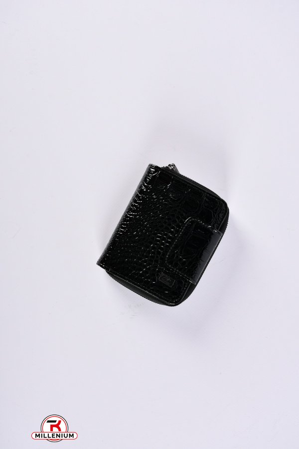 Гаманець жіночий шкіряний лаковий (color.black) розмір 11.5/9 см. Alfa Ricco арт.AR6123A/WE