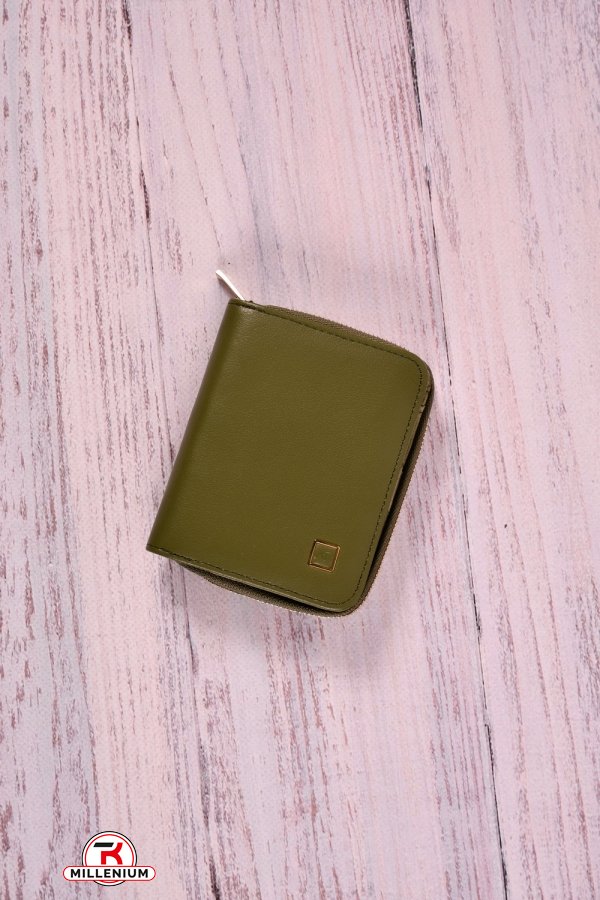 Кошелёк женский кожаный лаковый (color. Olive) размер 11.5/9 см. Alfa Ricco арт.AR6123BLB