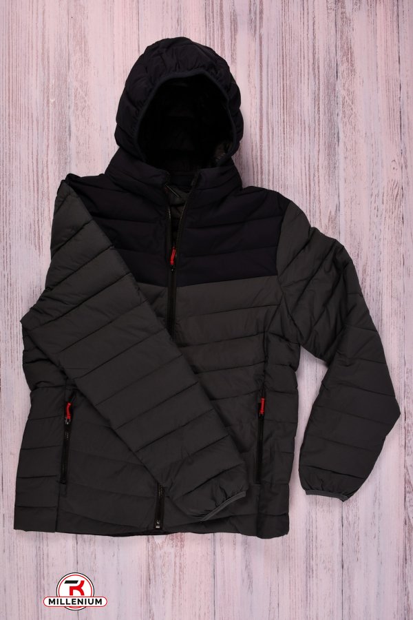 Куртка для мальчика (цв.т.синий/серый) из плащевки демисезонная Рост в наличии : 164 арт.D18