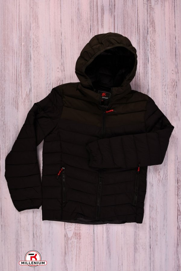 Куртка для хлопчика (кол. хакі/чорний) з плащової тканини демісезонна Зріст в наявності : 146, 152, 158, 164 арт.D18