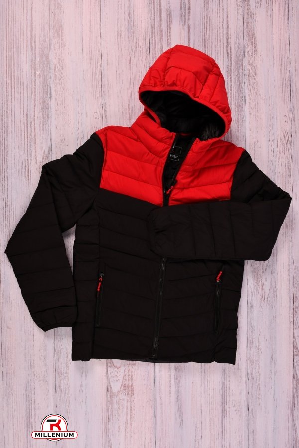 Куртка для мальчика (цв.красный/черный) из плащевки демисезонная Рост в наличии : 152 арт.D18