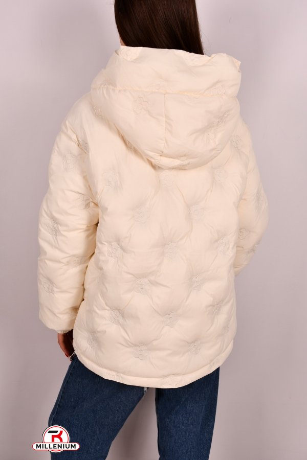 Куртка жіноча (кол. молочний) демісезонна болонева Розміри в наявності : 48, 52 арт.79