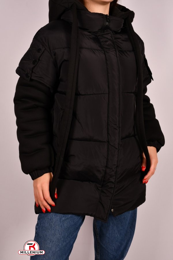 Куртка женская (цв.чёрный) зимняя с плащевки Размер в наличии : 48 арт.72
