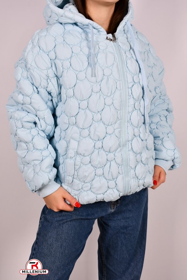 Куртка женская двухстороняя (цв.голубой) демисезонная болоневая Размер в наличии : 48 арт.93