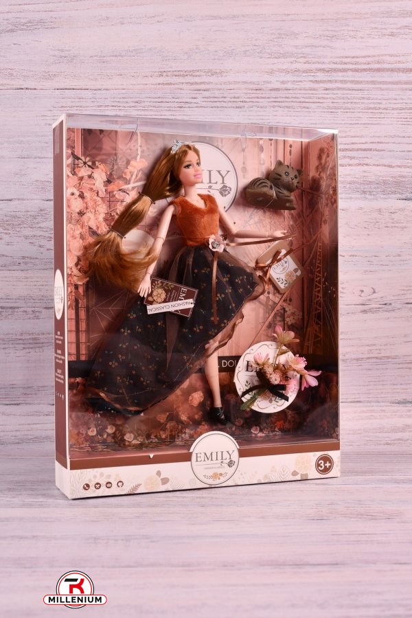 Кукла "EMILY" с сумочкой и аксессуарами шарнирная в коробке 33/28/6см арт.QJ079B/QJ079