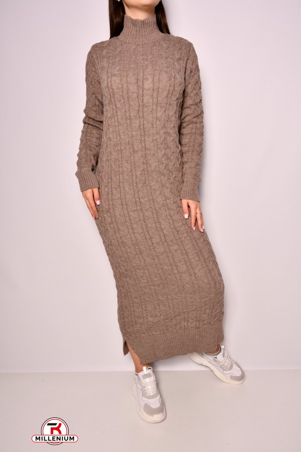 Платье женское вязаное (цв.капучино) "Karon" размер 44-46 арт.8001