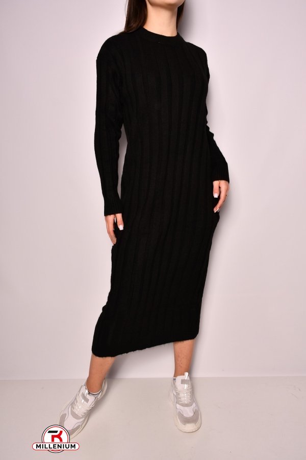 Платье женское тонкой вязки (цв.черный) "Karon" размер 46-48 арт.8038SW