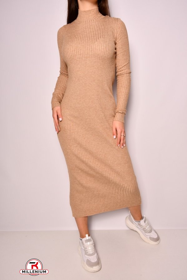 Платье женское тонкой вязки (цв.капучино) "Karon" размер 40-42 арт.10264CRS