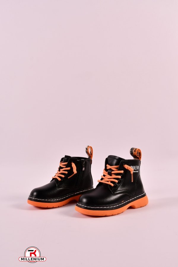 Ботинки для девочки (цв.черный/оранжевый) демисезонные Размер в наличии : 27 арт.802