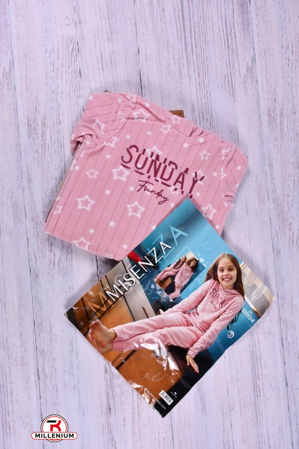 Пижама для девочки (цв.розовый) флисовая "MISENZA" Рост в наличии : 98, 110, 122, 134, 146, 152 арт.35053-K