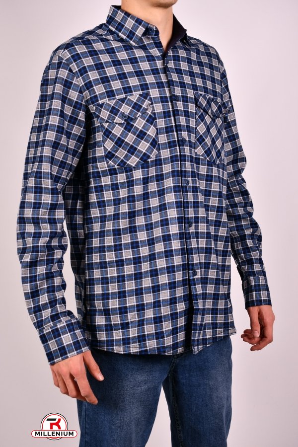 Рубашка мужская "OVENTO" байковая на меху Размер ворота в наличии : 41, 42 арт.S2336