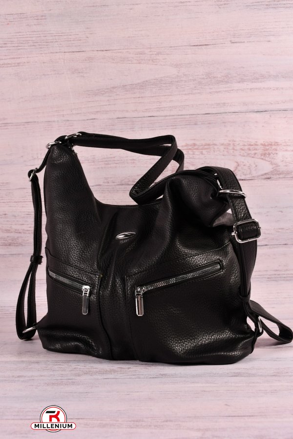 Сумка-рюкзак женская (цв.черный) размер 25/28/12см. арт.XP9286
