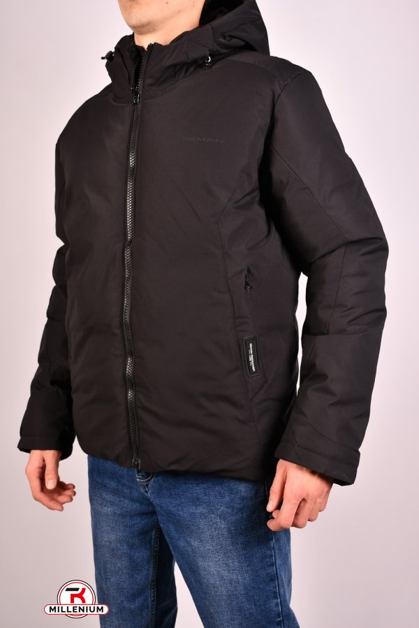 Куртка мужская зимняя цв.черный (наполнитель 100% полиэстер) "REMAIN" Размеры в наличии : 46, 48, 50, 52, 54 арт.3067