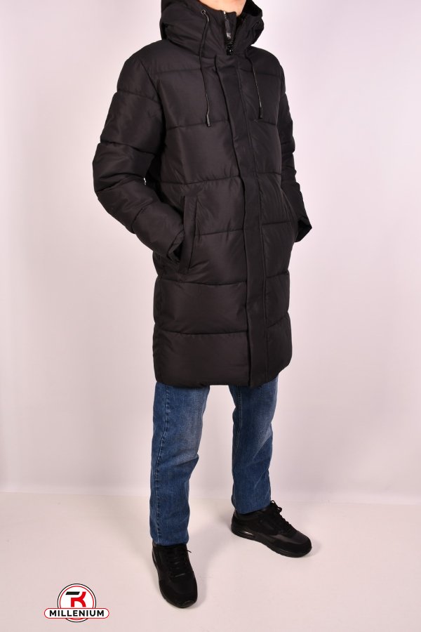 Пальто чоловіче зимове цв. чорний (наповнювач 100% поліестер) "REMAIN" Розмір в наявності : 44 арт.7912-2