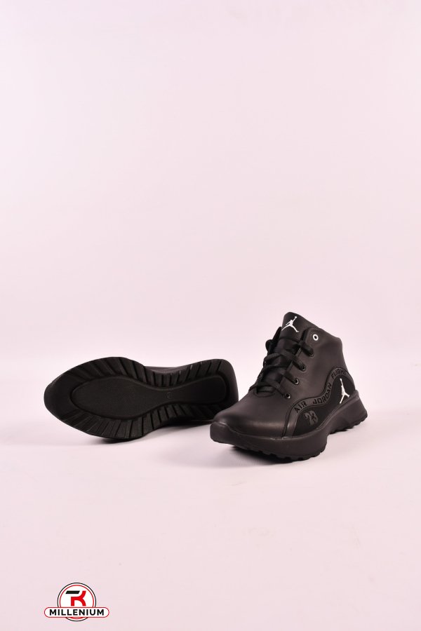 Кросівки чоловічі зимові (кол. чорний) на хутрі з натуральної шкіри "JORDAN" Розмір в наявності : 40 арт.215