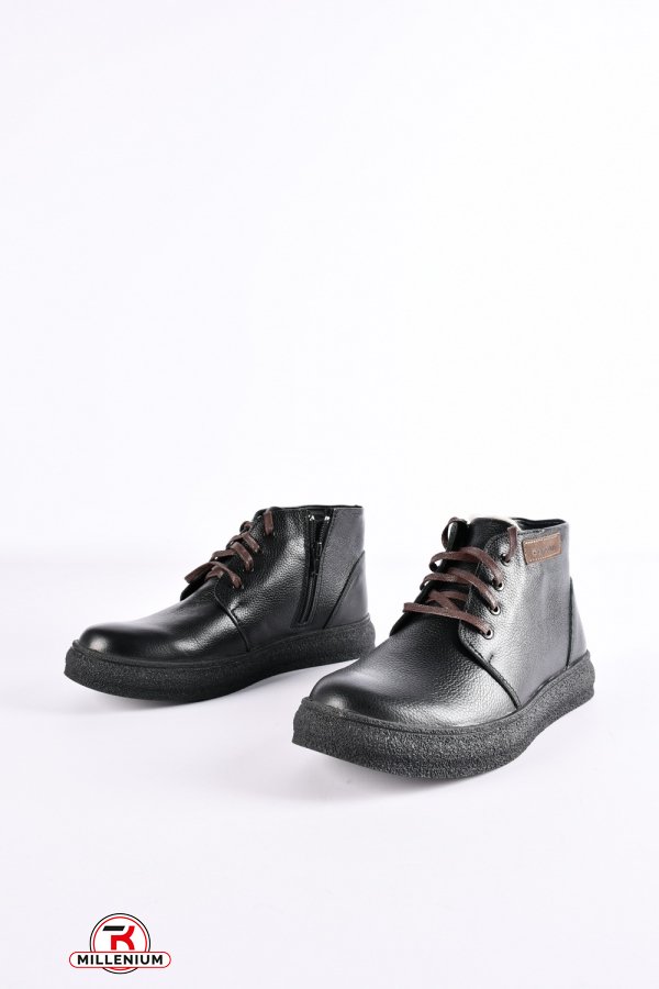 Ботинки мужские (цв.черный) из натуральной кожи на меху "Dan Shoes" Размеры в наличии : 40, 41, 45 арт.2698/1
