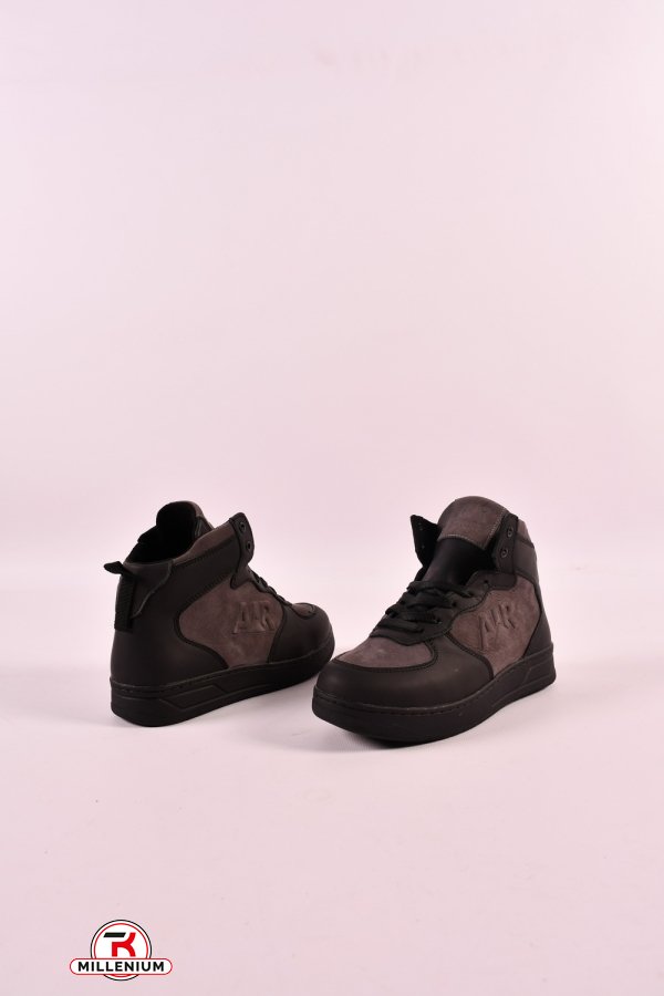 Ботинки для мальчика (цв.черный) из натуральной кожи на меху "Crosav" Размеры в наличии : 36, 37, 39 арт.322