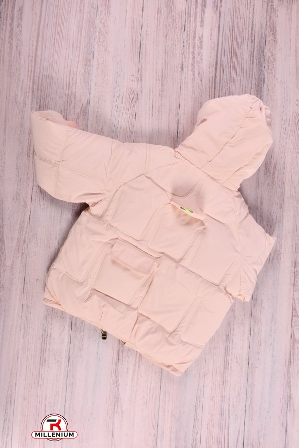 Куртка для дівчинки (кол. пудри) з плащової тканини зимова Зріст в наявності : 134, 140 арт.2023-2