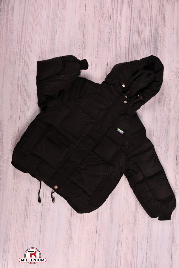 Куртка для дівчинки (кол. чорний) з плащової тканини зимова Зріст в наявності : 128 арт.2023-2