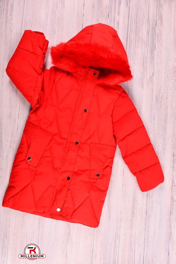 Куртка для дівчинки (кол. червоний) з плащової тканини зимова Зріст в наявності : 134, 146, 152 арт.21-37