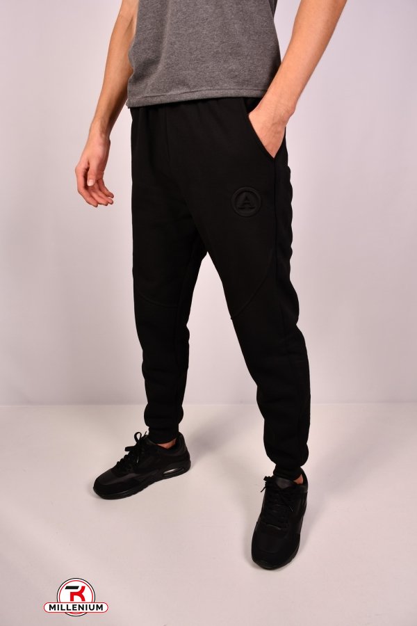 Чоловічі штани трикотажні на флісі (кол. чорний) "LONGCOM" Розміри в наявності : 46, 48, 50, 52, 54 арт.A24