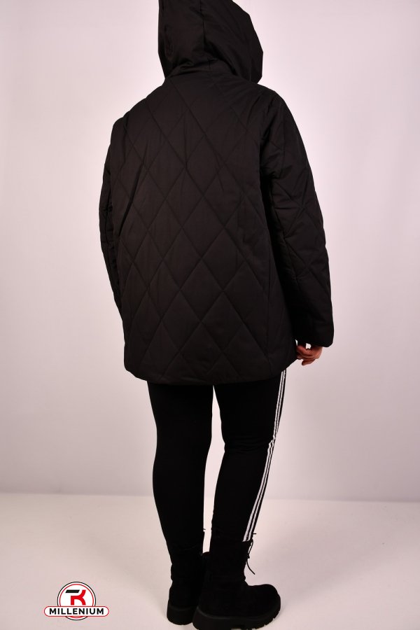 Куртка женская (цв.чёрный) зимняя из плащевки Размеры в наличии : 54, 56, 60 арт.HM-65