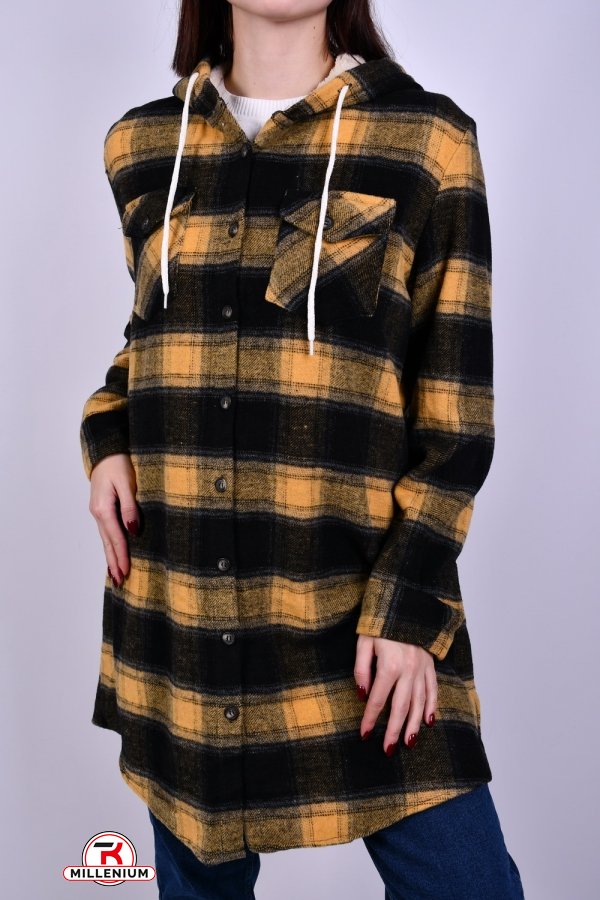 Рубашка женская байковая (цв.горчичный) "MADOY" Размеры в наличии : 48, 52 арт.3013
