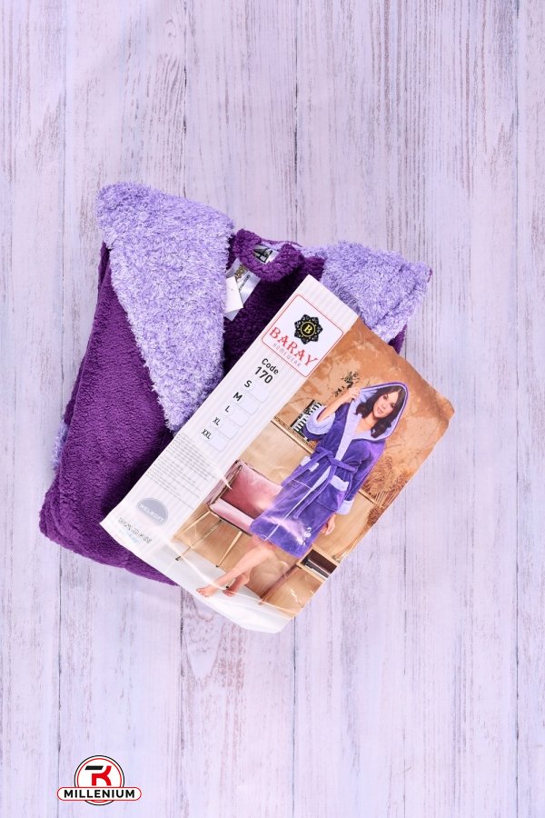 Халат жіночий тканина Wellsoft (кол. фіолетовий) BARAY Розміри в наявності : 40, 42 арт.170