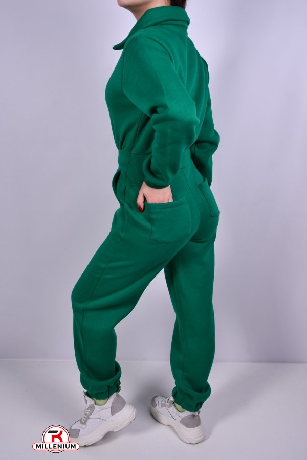 Комбінезон трикотажний жіночий (кол. зелений) на флісі "MY LINDA" Розмір в наявності : 46 арт.2421