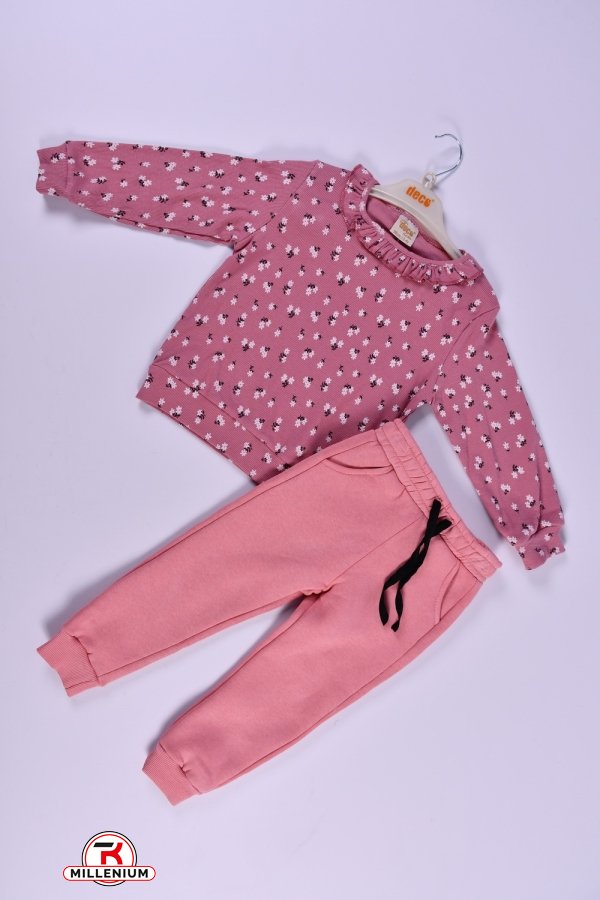 Костюм для девочки (цв.розовый) трикотажный на флисе Рост в наличии : 104, 110, 116 арт.390121