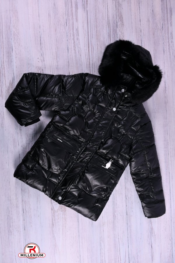 Куртка для дівчинки (кол. чорний) з плащової тканини зимова Зріст в наявності : 104, 116 арт.133