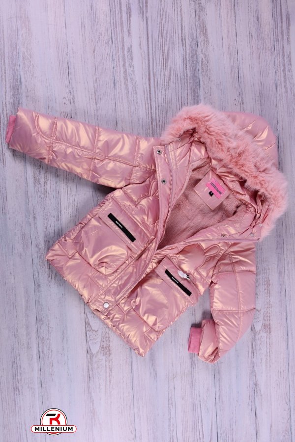 Куртка для дівчинки (цв. рожевий) з зимової плащової тканини. Зріст в наявності : 104, 128, 140, 152 арт.133