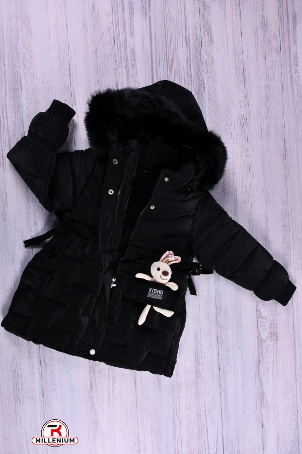 Куртка для девочки (цв.чёрный) болоневая зимняя Рост в наличии : 104, 122, 140, 152 арт.2186