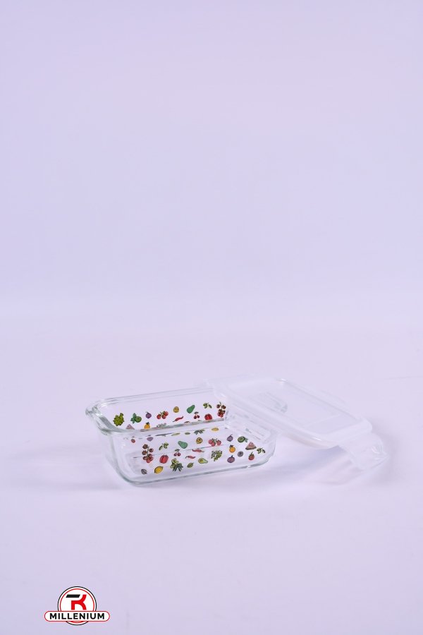 Харчовий контейнер скляний із пластиковою кришкою 370мл "Vitora" арт.VT-7737