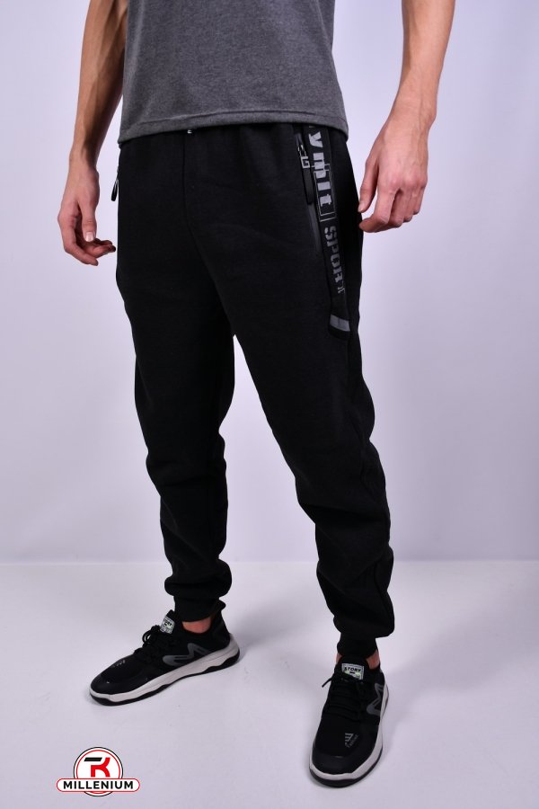Чоловічі штани трикотажні (кол. графітовий) на флісі BLACK CYCLONE Розмір в наявності : 48 арт.WK-7123