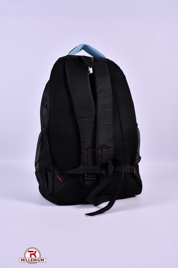Рюкзак з плащової тканини (кол. чорний/блакитний) розмір 45/30/16см арт.10171