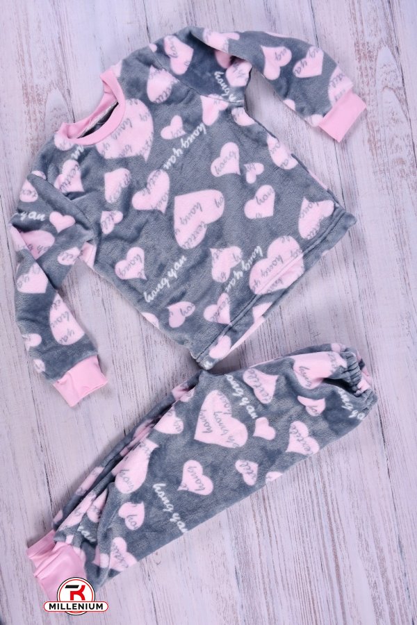 Пижама для девочки провелюренная (цв.серый/розовый) Рост в наличии : 86, 98 арт.49.73.4
