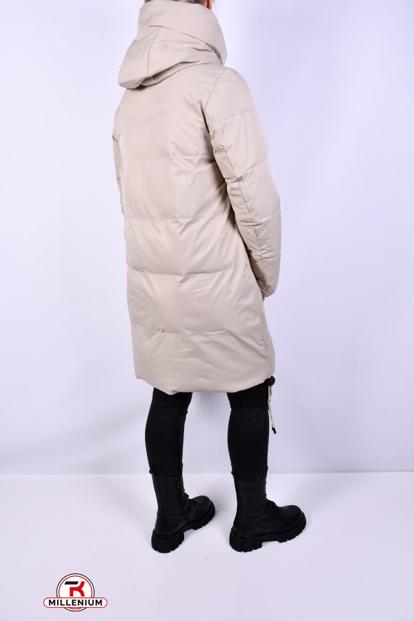 Пальто женское (цв.кремовый) зимнее из плащевки Размер в наличии : 52 арт.2323